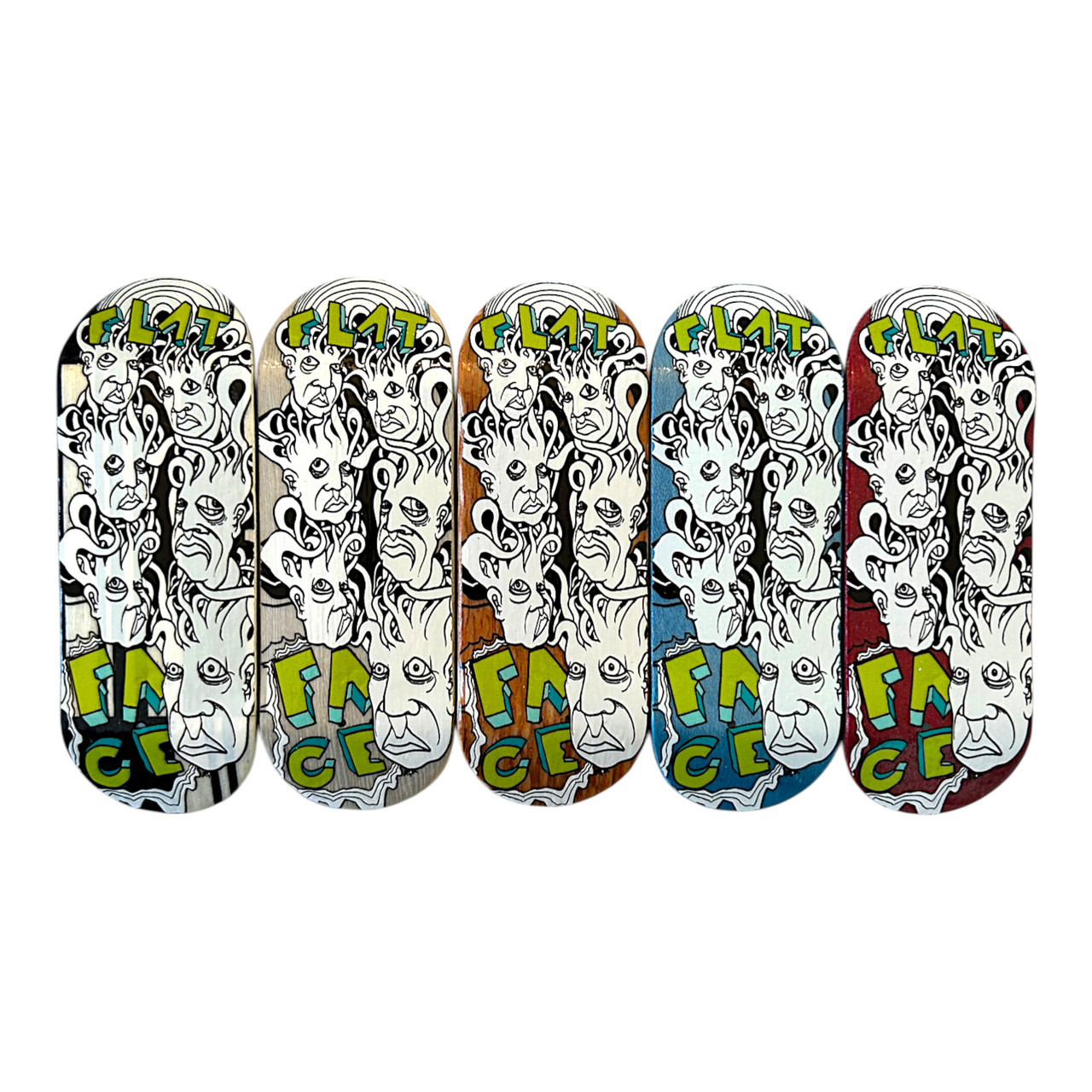 FlatFace x Cowply G15.12 Fingerboard Deck - Zeph Special Green Text