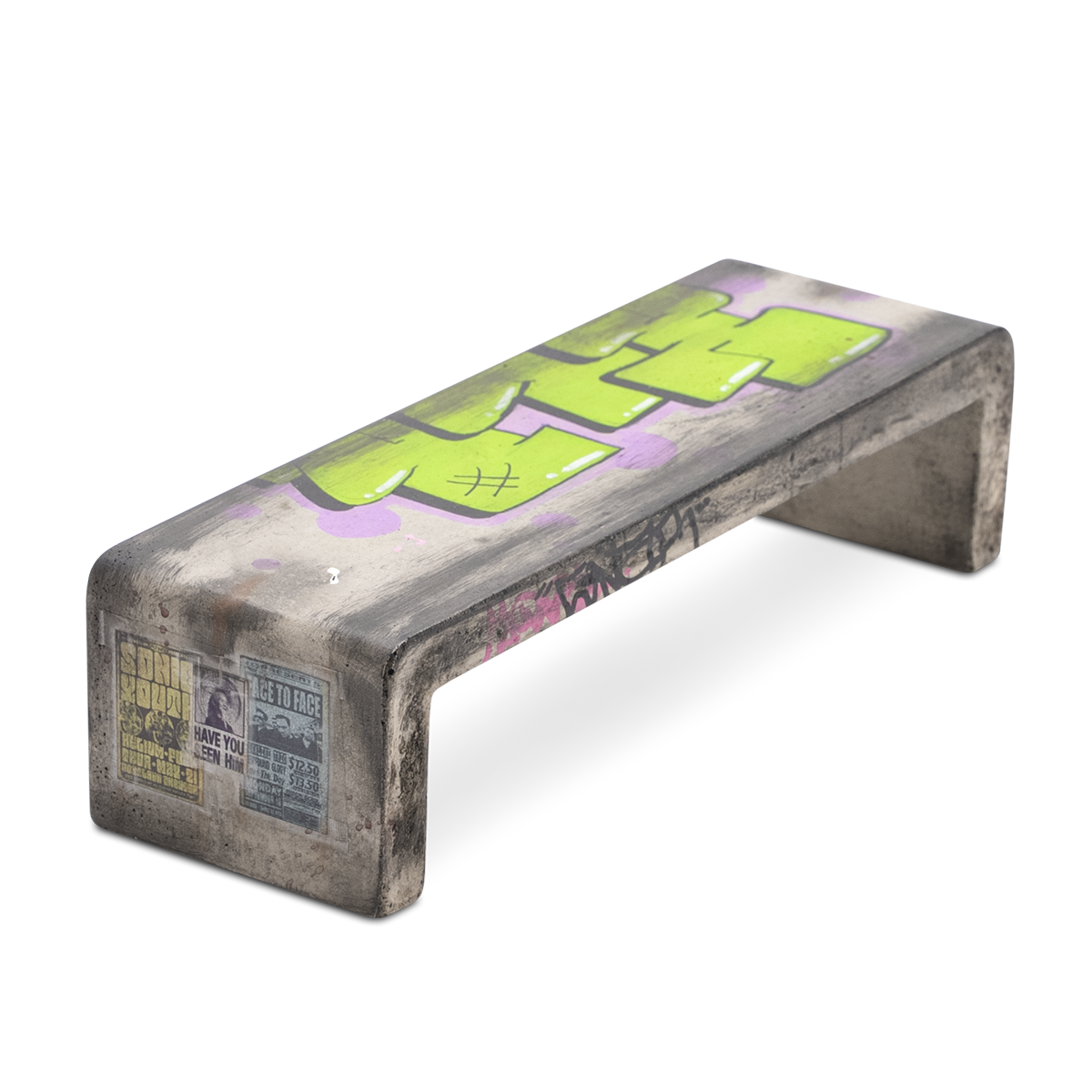 High Level Ramps Fingerboard Ramp - Hospital Bench w/ Graffiti