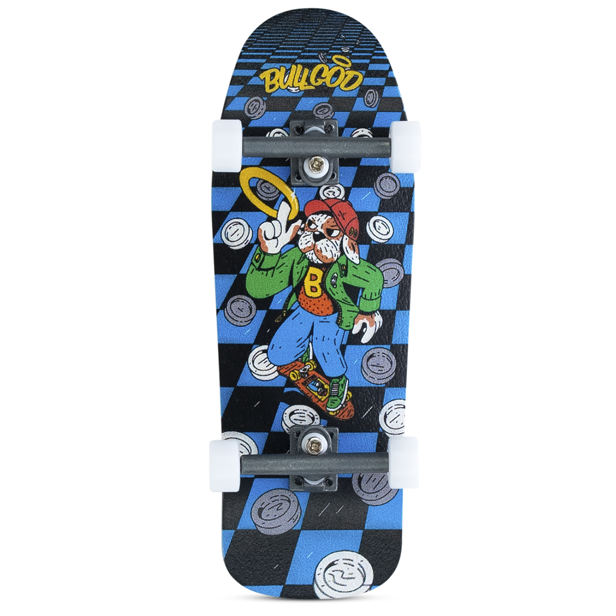 BullGod Old School Fingerboard Complete - Blue Checkers