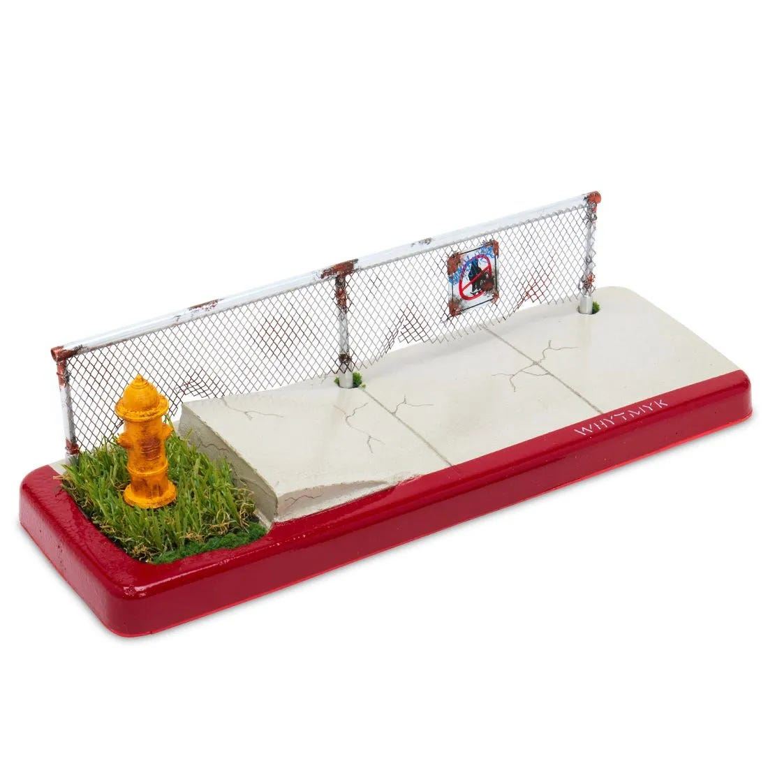 Clearance WhytMykConcrete Fingerboard Ramp - XXL Sidewalk with Grass Kicker