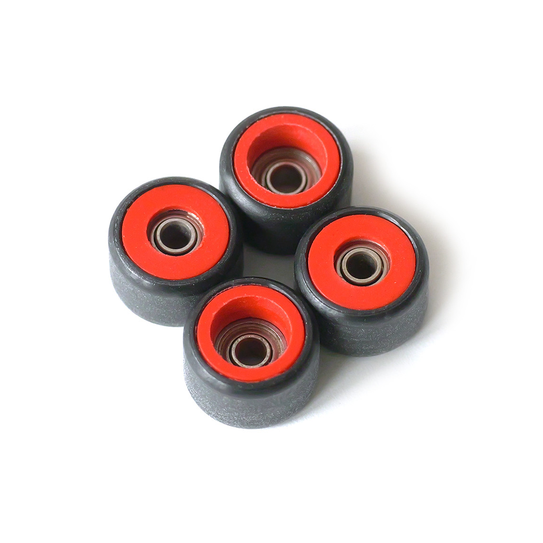 FlatFace Fingerboard Dual Durometer Bearing Wheels - Red and Black