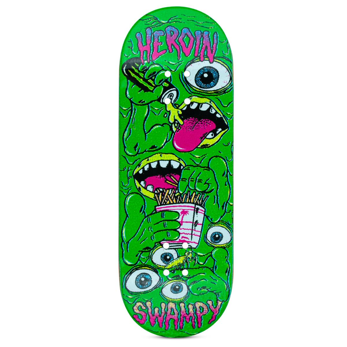 Chems x Heroin Skateboards Fingerboard Deck - Swampy Mutate or Die