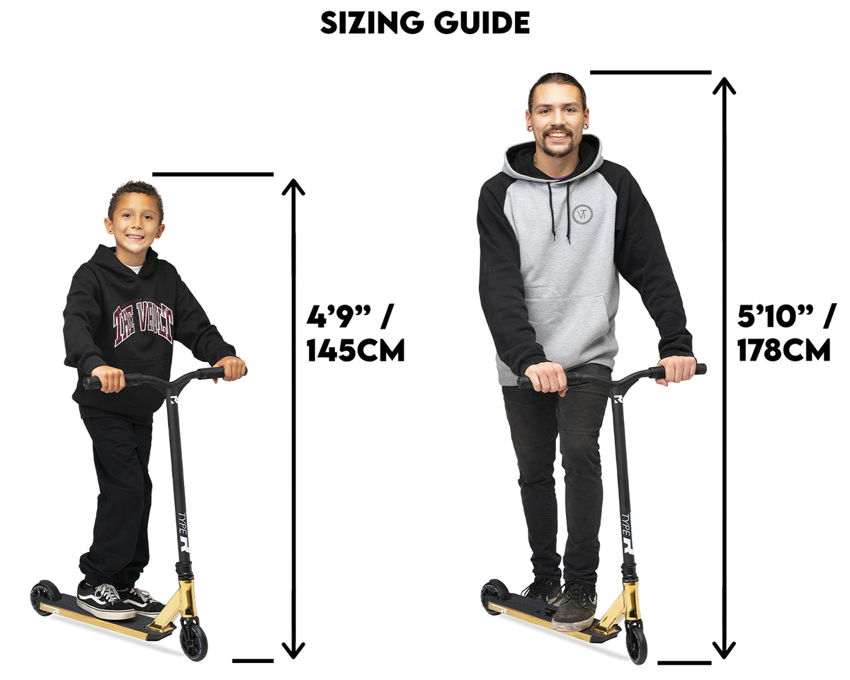 Sizing Guide for Root Industries Type R Pro Scooter