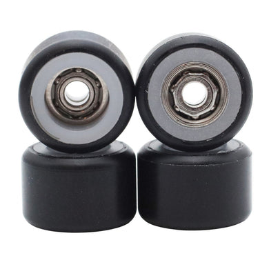 FlatFace Fingerboard Dual Durometer Bearing Wheels - White and Black