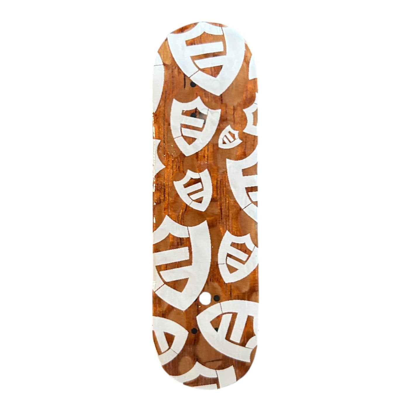 FlatFace G15.12 Fingerboard Deck - White Logos on Lacewood