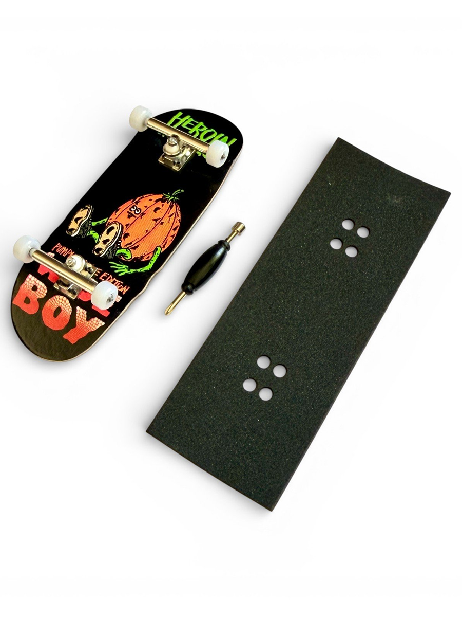 Custom x Heroin Fingerboard Complete - Pumpkin Wide Boy