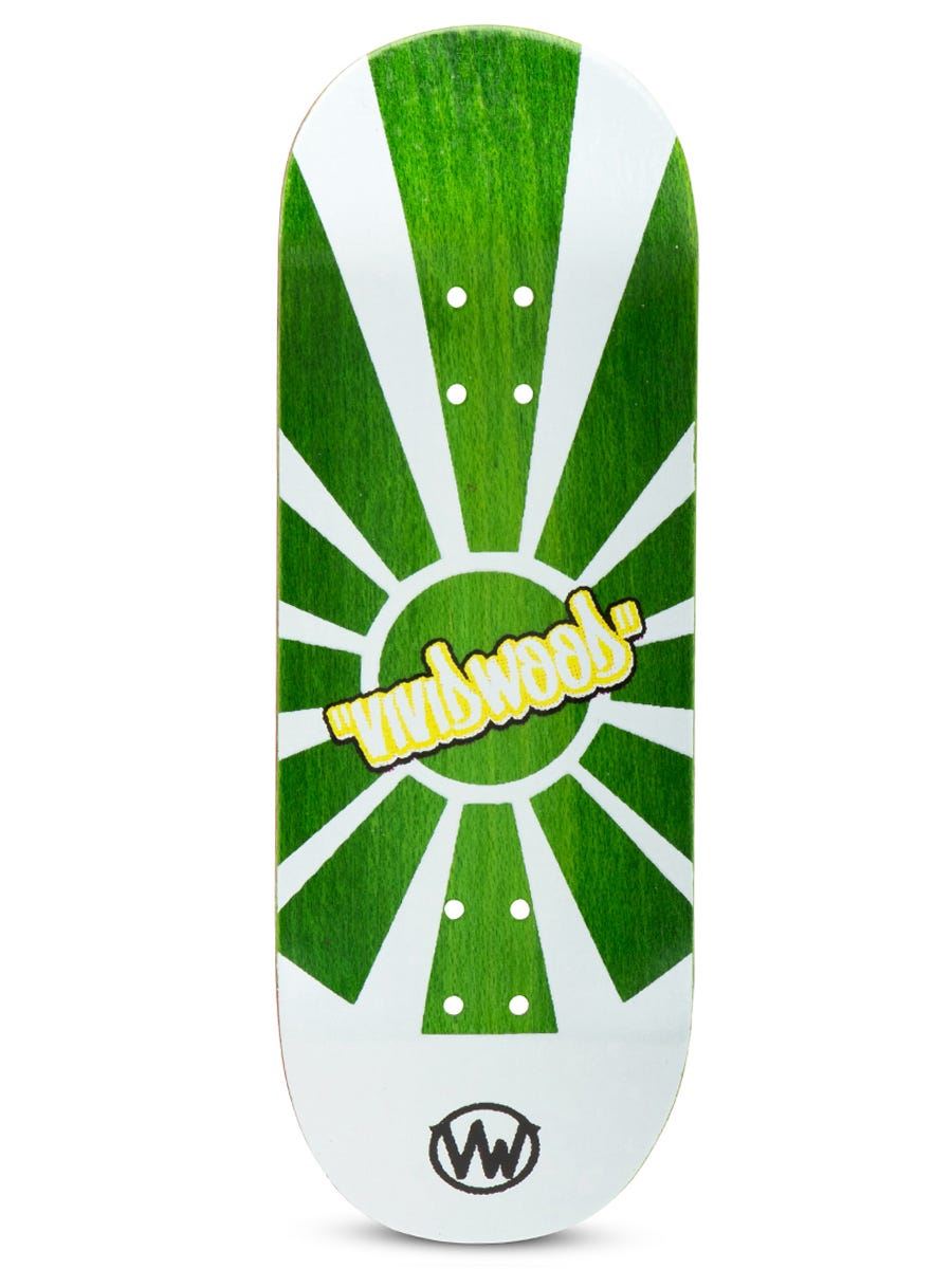 VividWood Fingerboard Deck - Green Sunrise