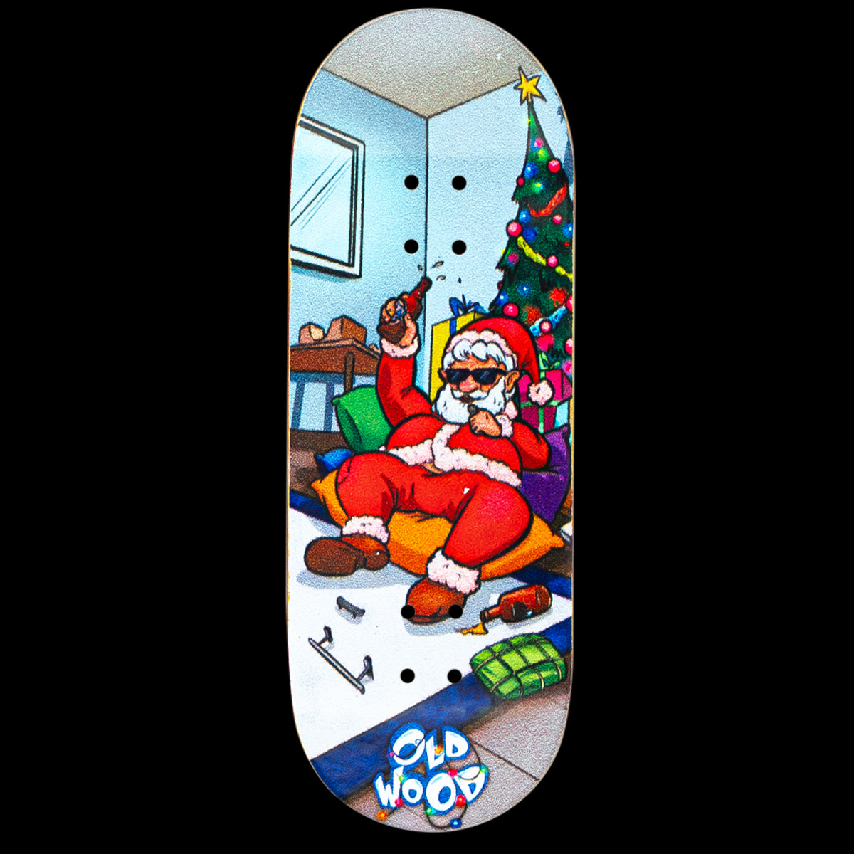 Oldwood Fingerboard Deck - Drunk Santa