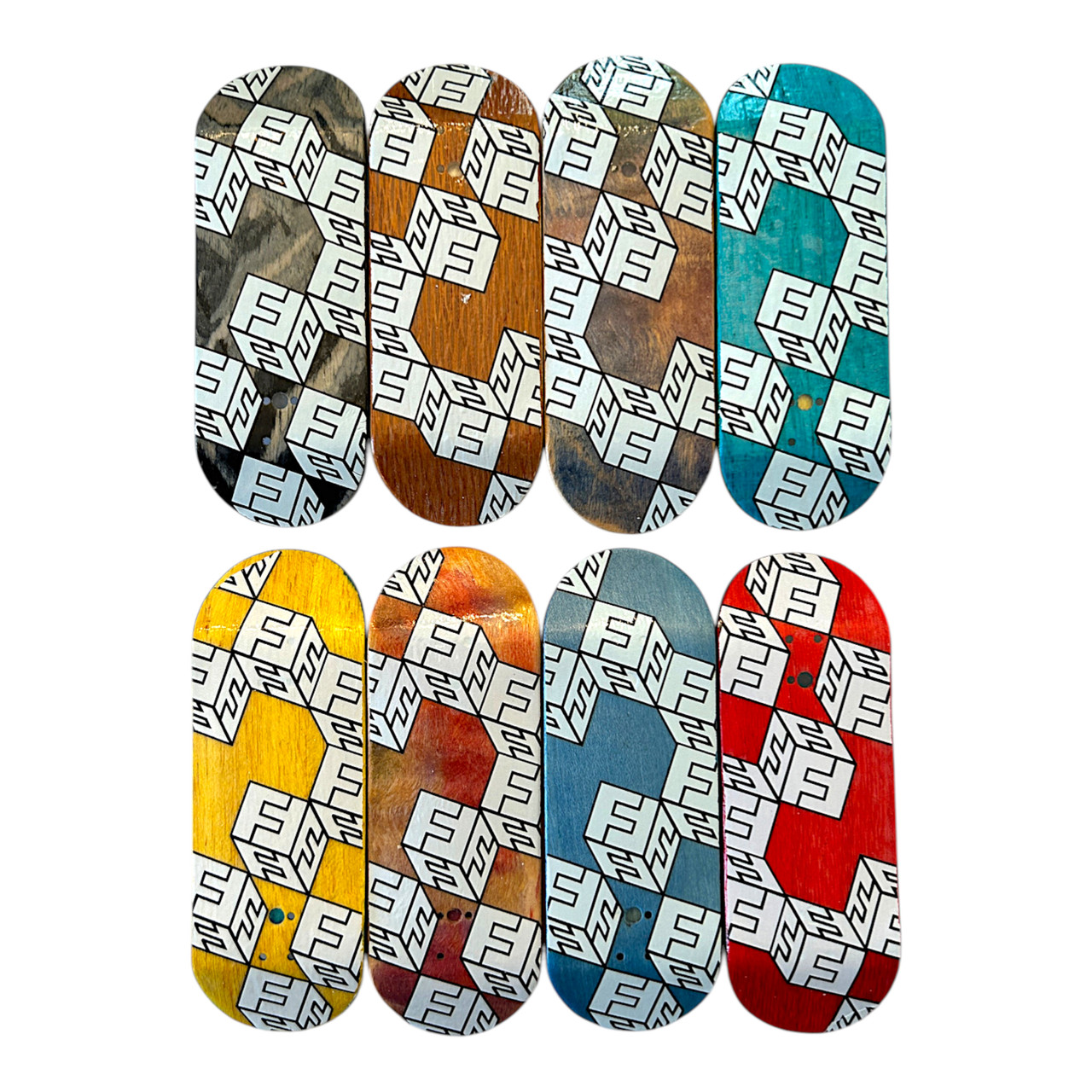 FlatFace x Cowply G16 Fingerboard Deck - White Cubes SE