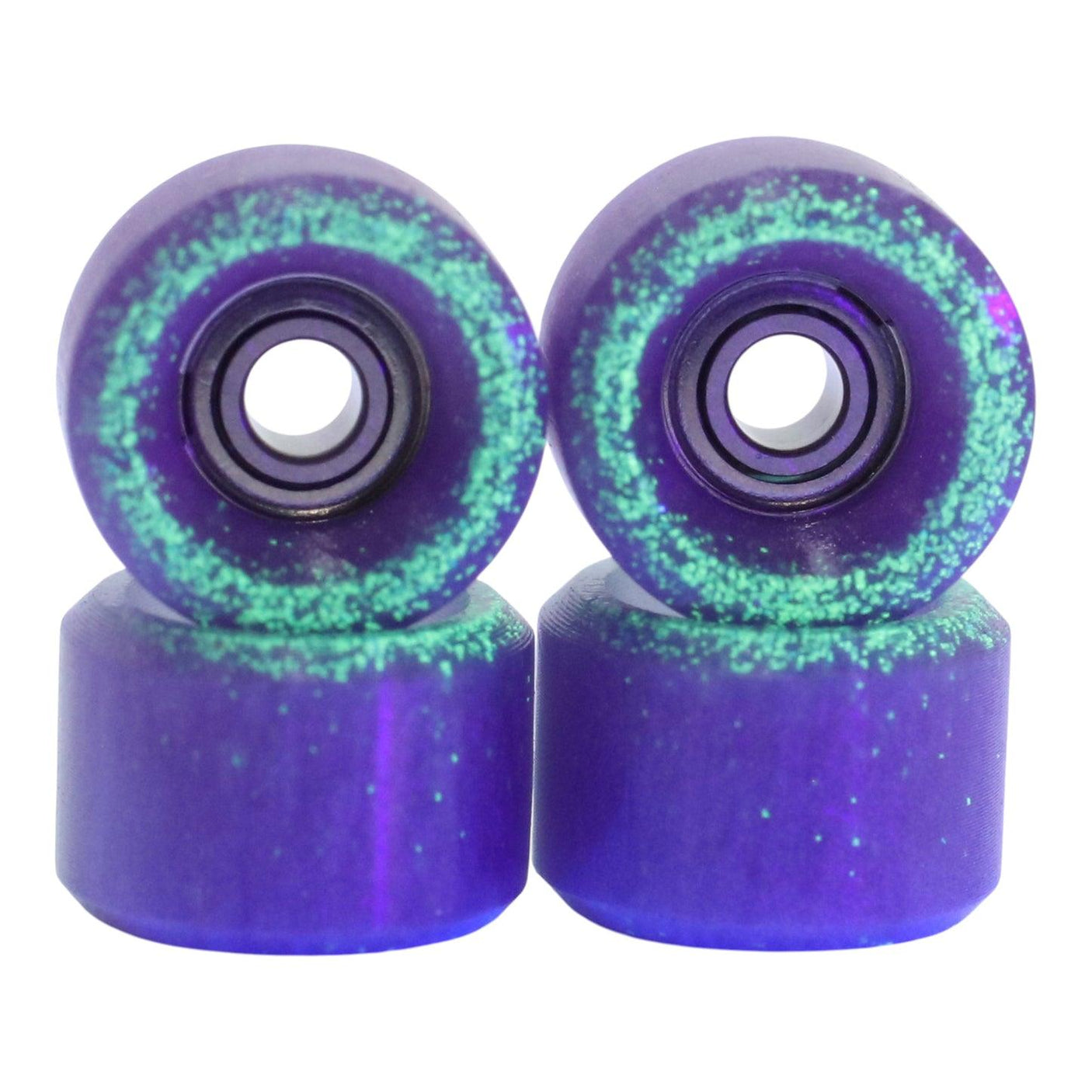 FlatFace x Blistered G1 Bearing Fingerboard Wheels - Baby Blue Pearl Sunshift into Purple Glow