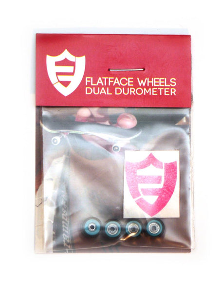 FlatFace Fingerboard Dual Durometer Bearing Wheels - Turquoise and Black