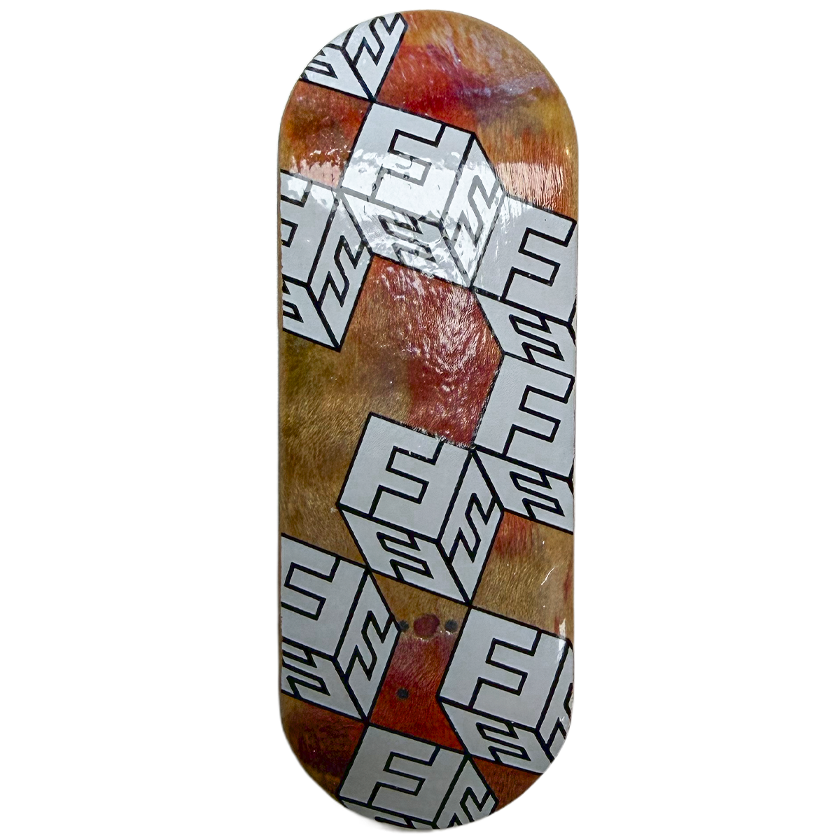 FlatFace x Cowply G16 Fingerboard Deck - White Cubes SE