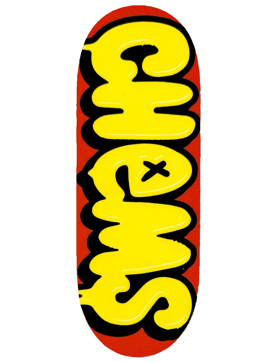 Chems Fingerboard Deck - Red and Yellow Bubbles