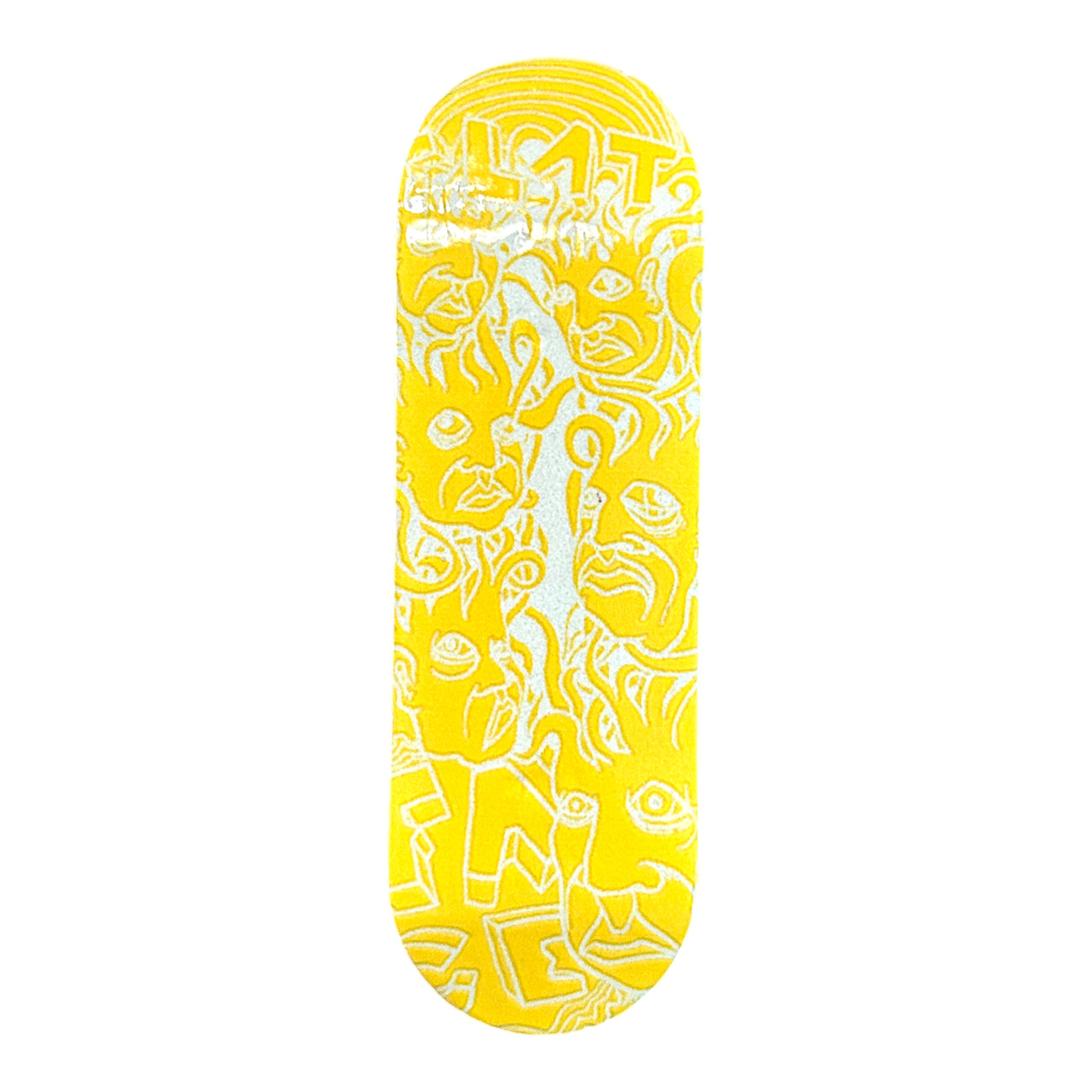 FlatFace Prototype Fingerboard Deck - Zeph White/Yellow Glow
