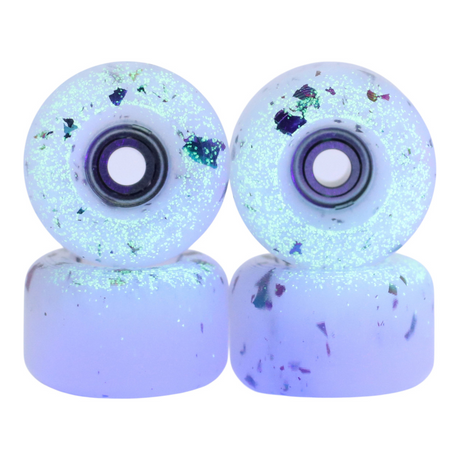 Blistered John Cowart Fingerboard Wheels - Vaporwave Flake into Glow Purple