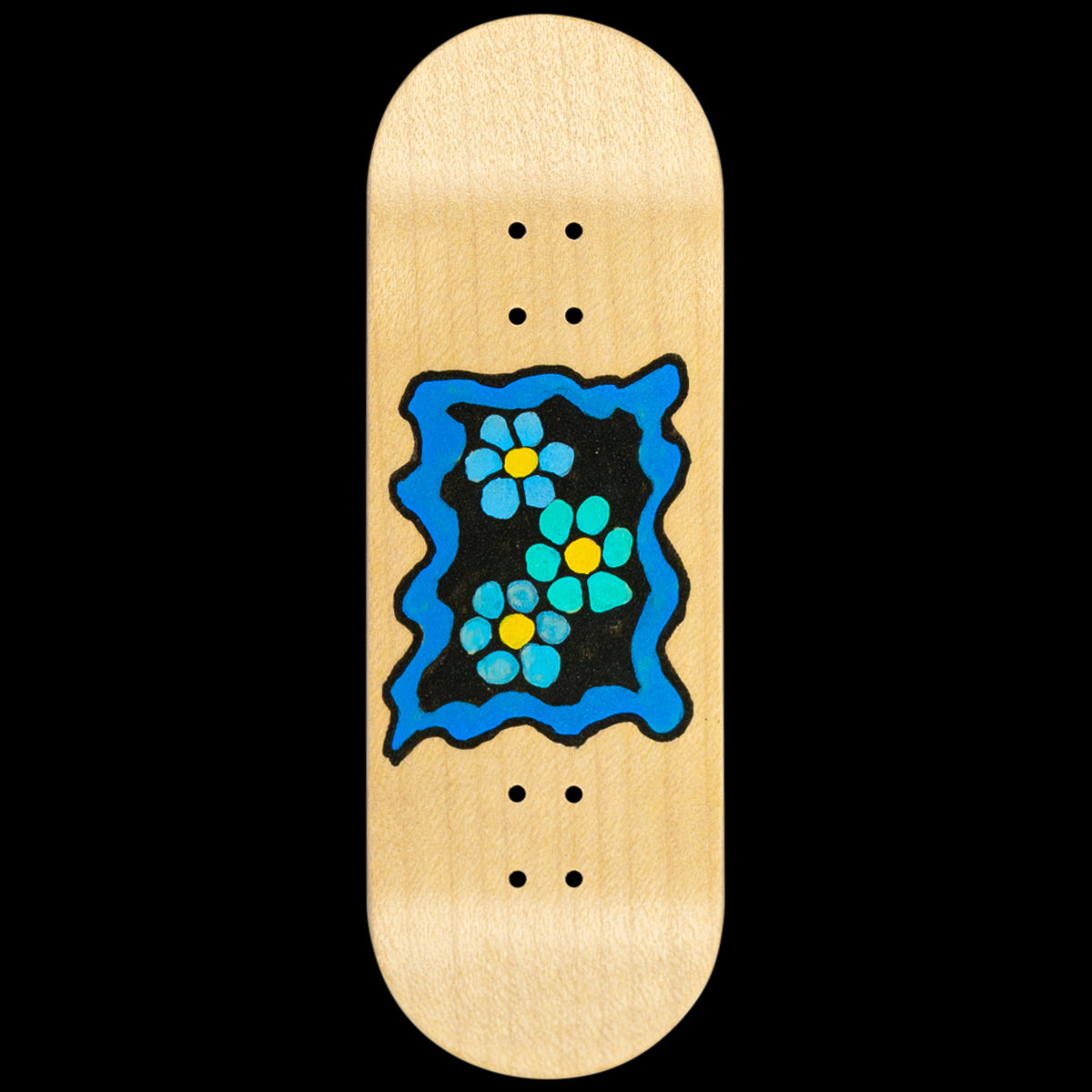 Grow Fingerboard Deck - Natural 3 Flower Frame