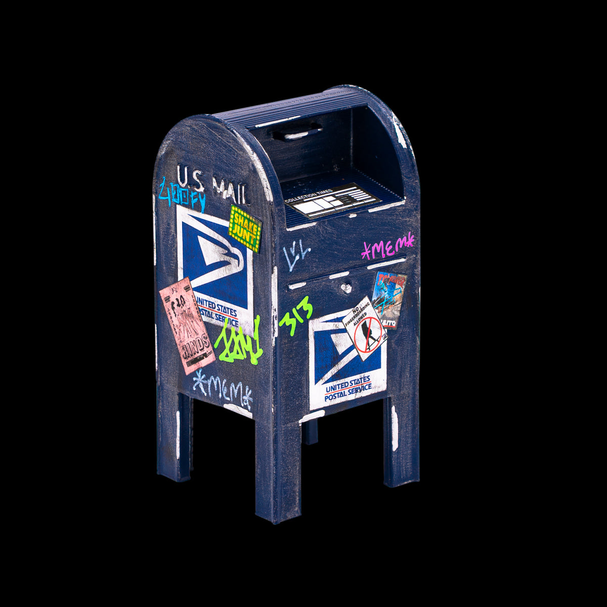 FutureBoundPrints Fingerboard Ramp - Thrashed USPS Post Box