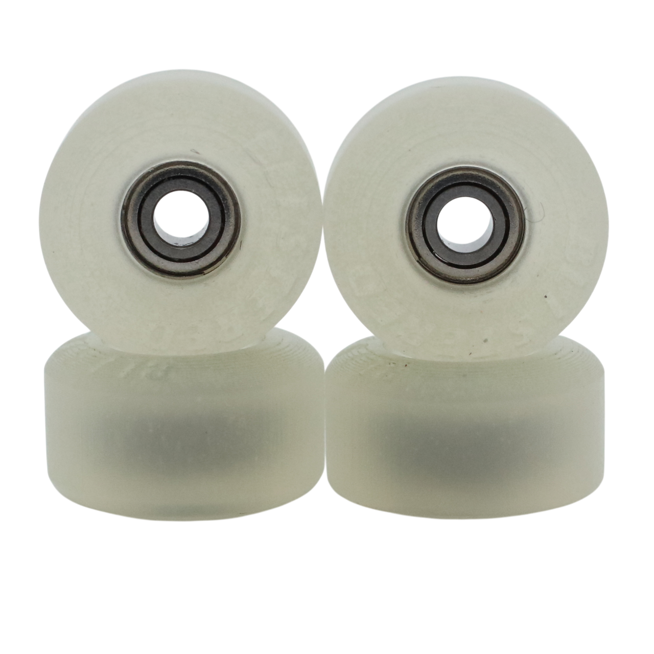 Blistered V5 Street Fingerboard Wheels - Translucent Off White Glow
