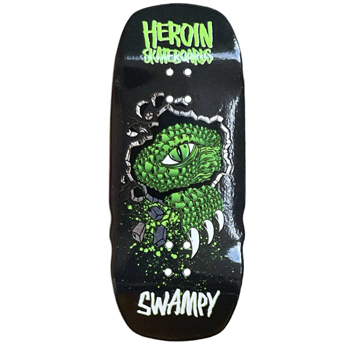 Maple Lab Fingerboard Deck - Swampy's Alligator Double Shovel Bog Log