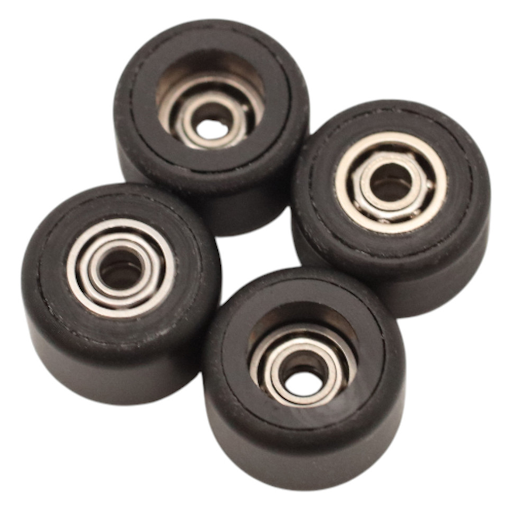 FlatFace Fingerboard Dual Bearing Dual Durometer V1 Wheels - Black/Black