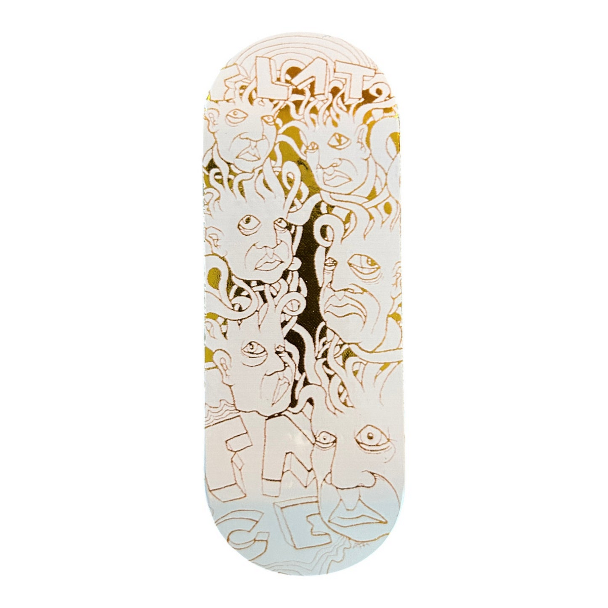 FlatFace G16 Fingerboard Deck - Zeph White/Gold