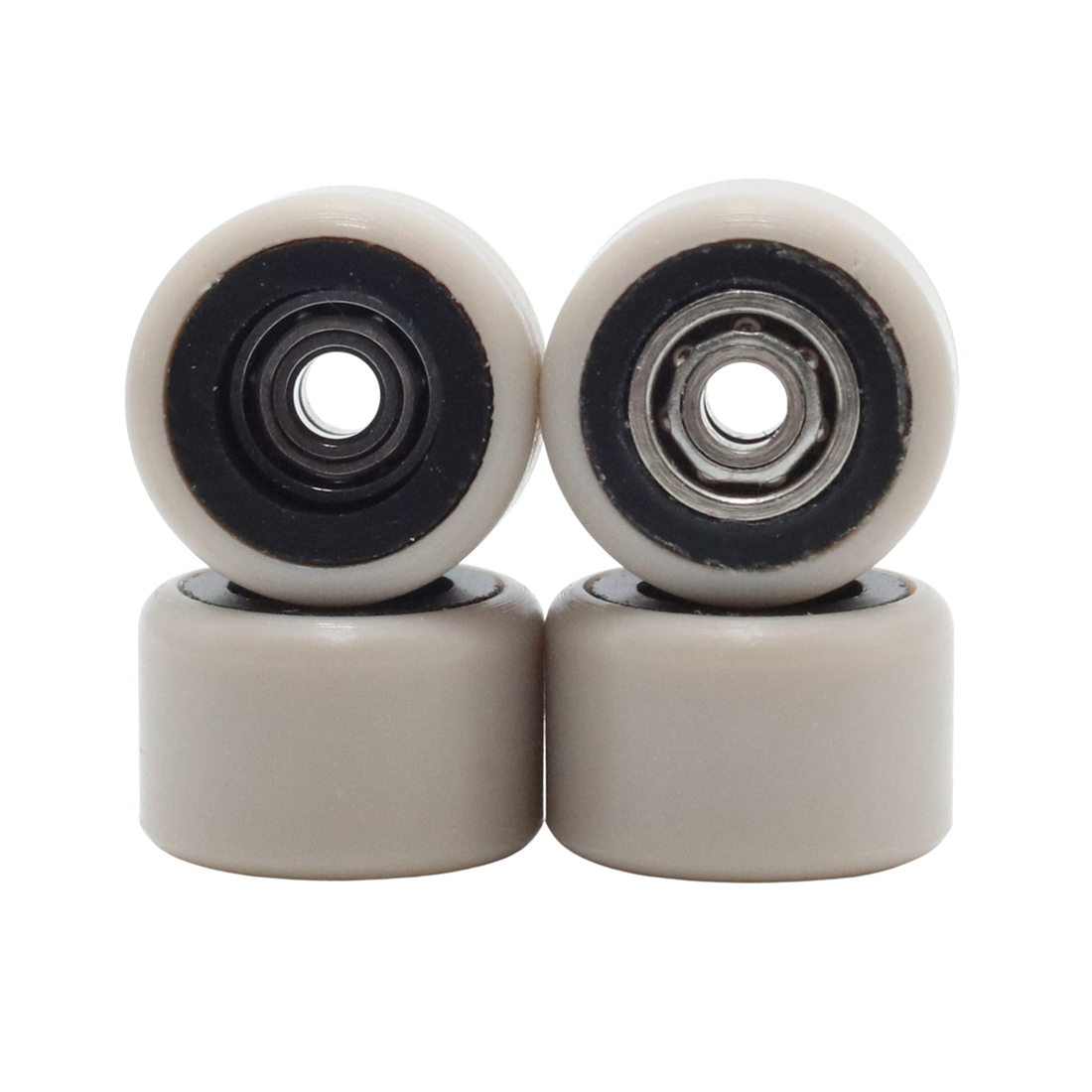 FlatFace Fingerboard Dual Bearing Dual Durometer V1 Wheels - Black/Tan