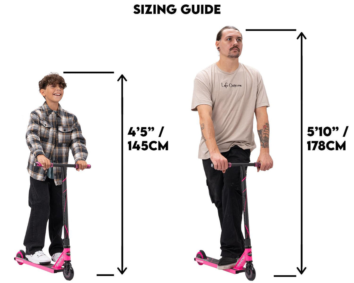 Sizing Guide for Madd Gear Pro Scooter - Raven