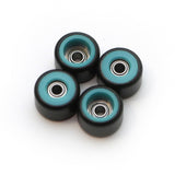 FlatFace Fingerboard Dual Durometer Bearing Wheels - Black and Turquoise