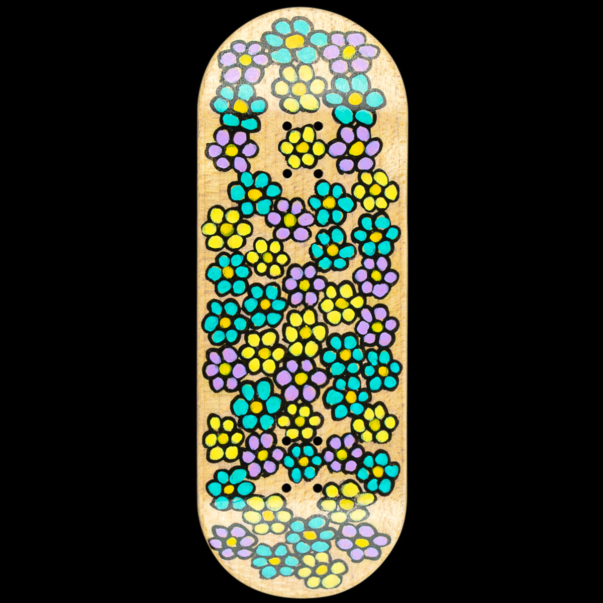 Grow Fingerboard Deck - Purple Blue and Yellow