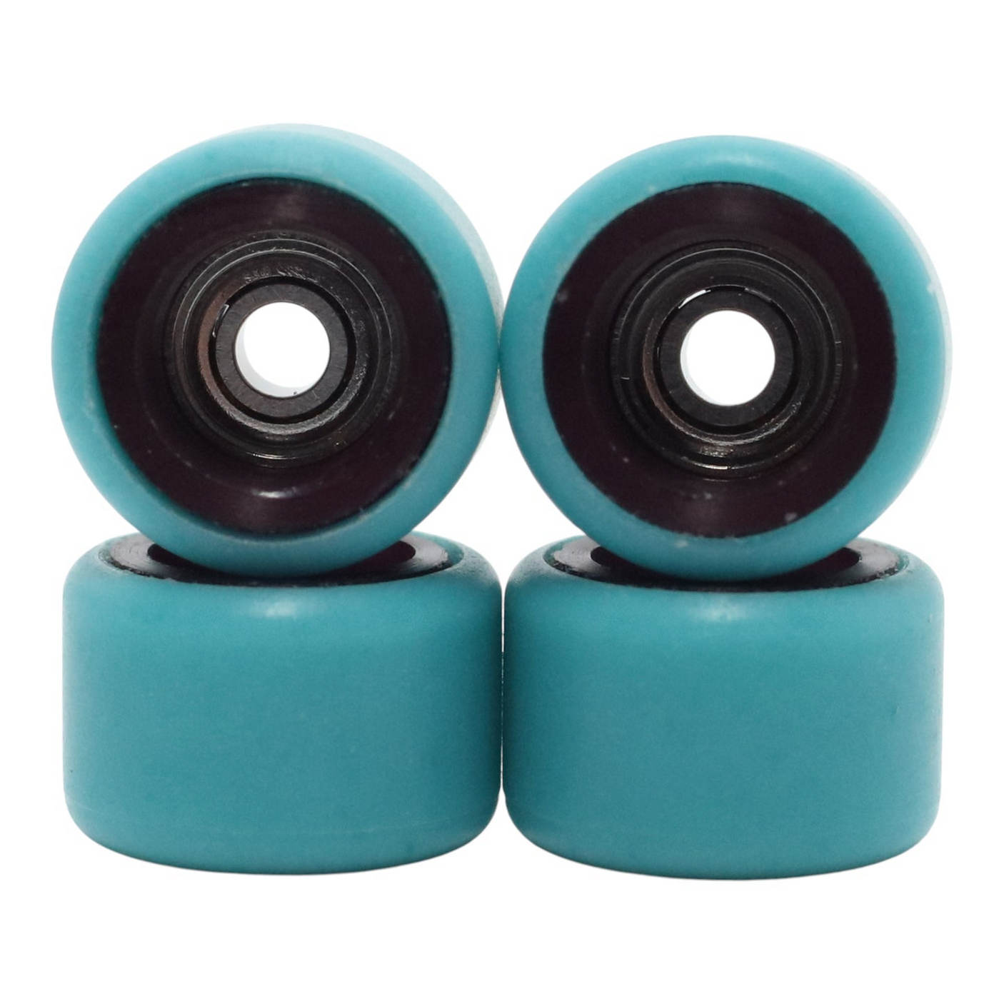 FlatFace Fingerboard Dual Durometer Bearing Wheels - Eggplant and Turquoise