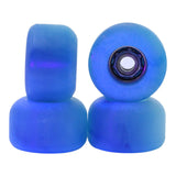 Blistered Asymmetrical Dual Bearing Fingerboard Wheels - 72D - Blue and White Swirl w/ Suble Blue Glow