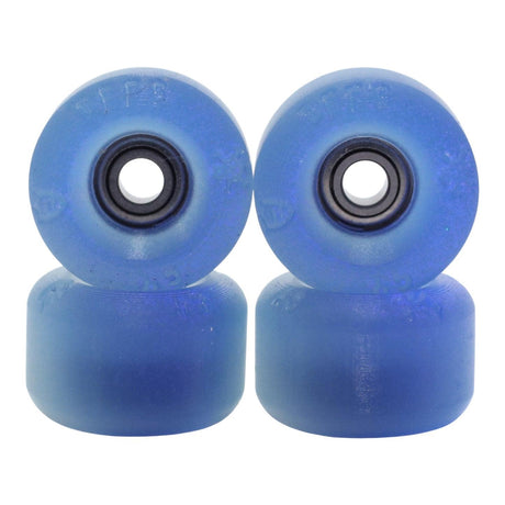 Blistered x Flatface x Blackriver G4-BR Fingerboard Wheels - Clear Sunshift into Blue Subtle Glow