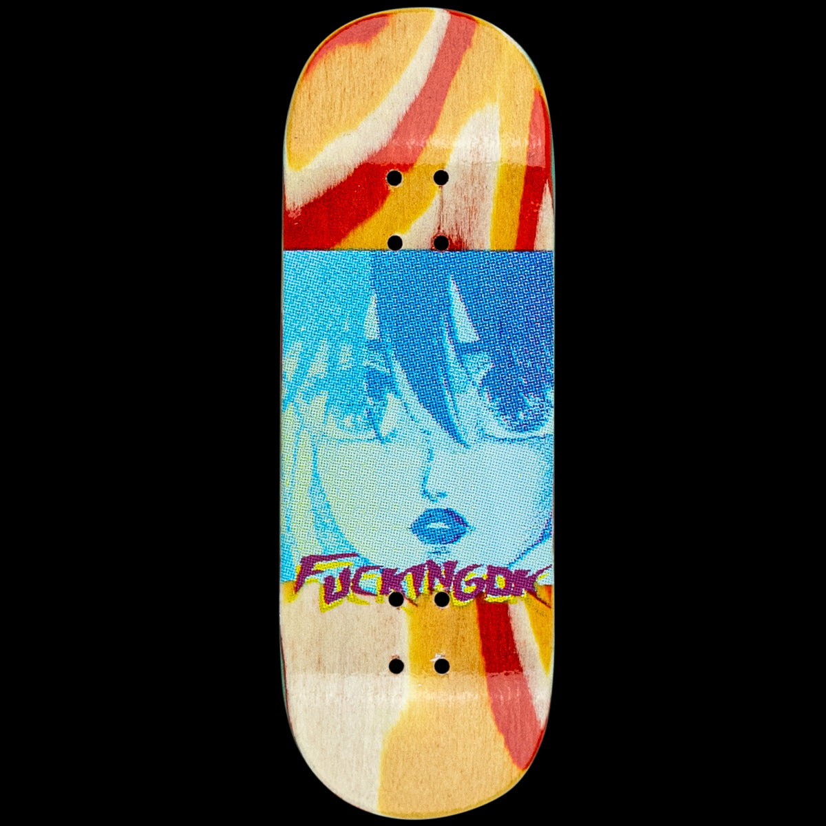 DK Real Wear Fingerboard Deck - F@cking DK Red/Yellow