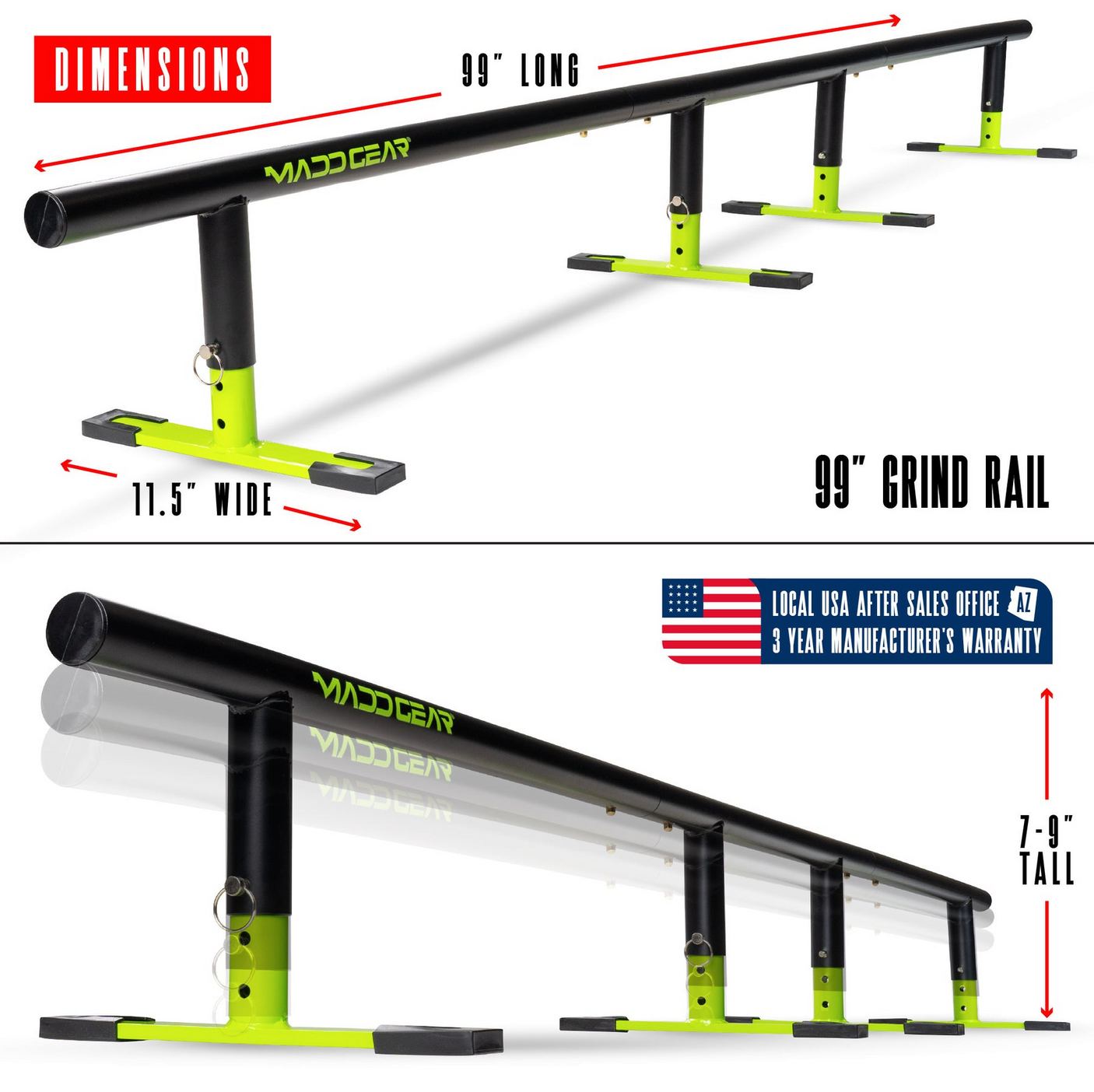 Madd Gear Ninety9 Grind Rail - 99"