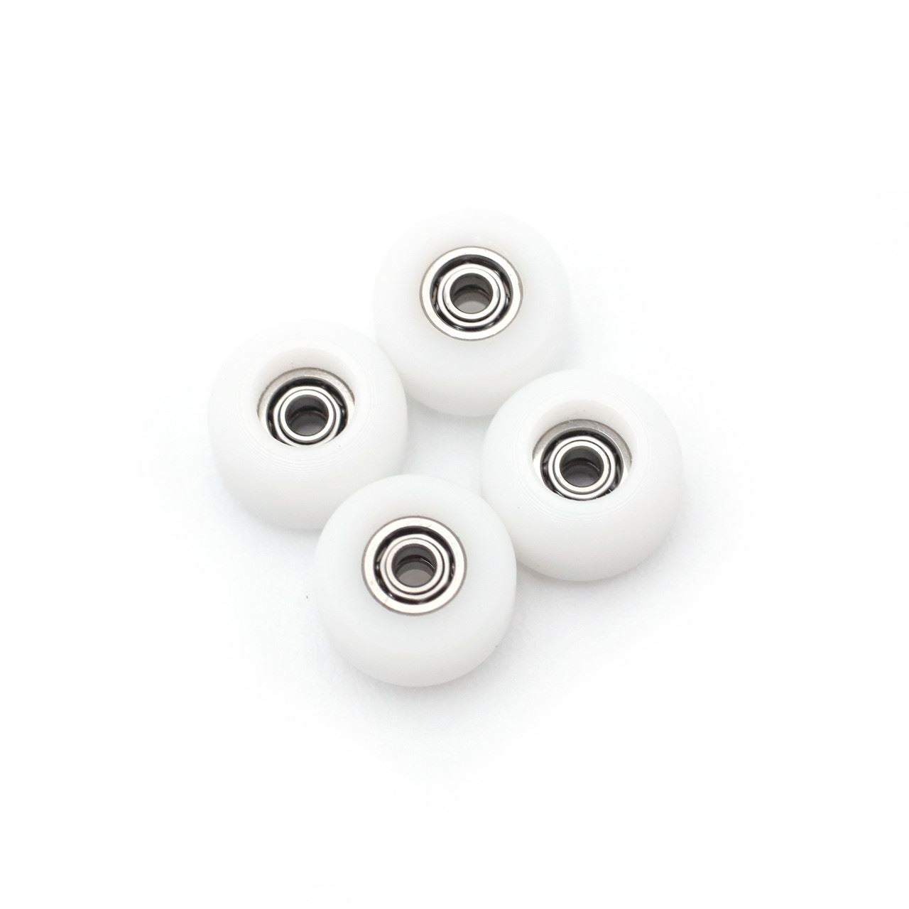Blistered Asymmetrical Dual Bearing Fingerboard Wheels - 60D - White