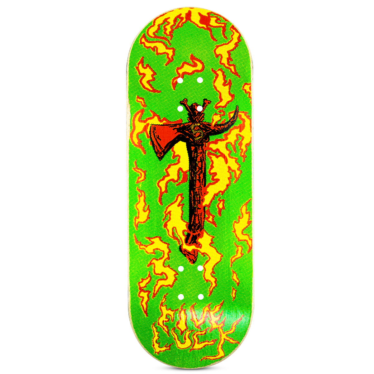 Five Luck Fingerboard Deck - Sacred Axes Green