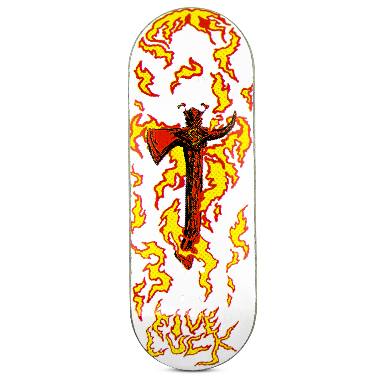 Five Luck Fingerboard Deck - Sacred Axes White