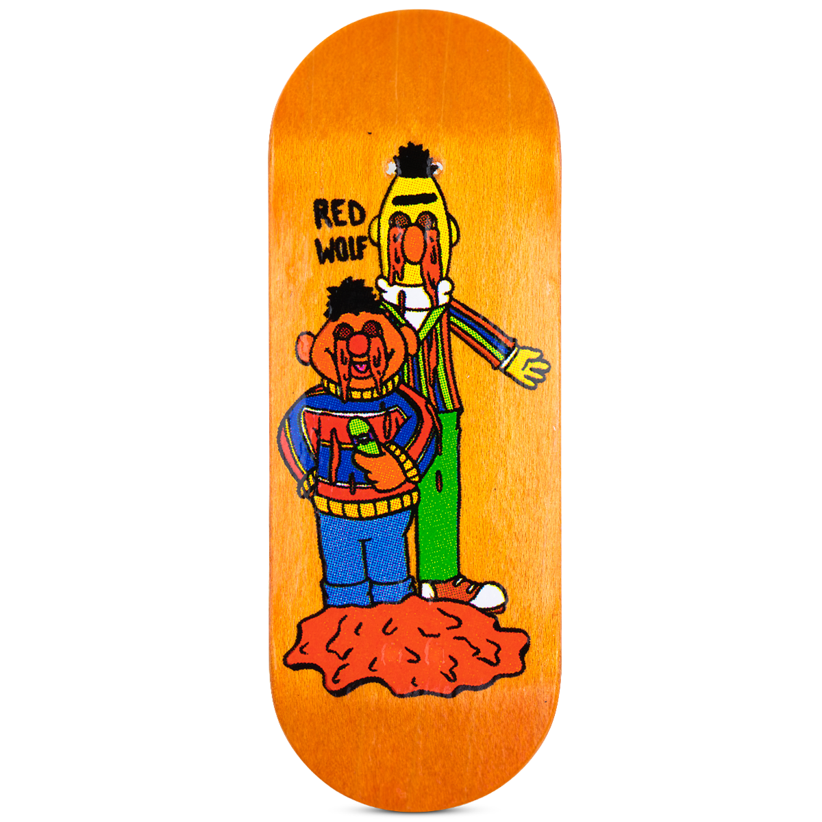 Red Wolf Fingerboard Deck - Bert and Ernie