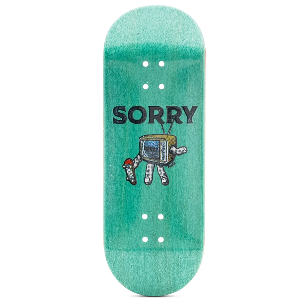 Sorry Fingerboard Deck Green TV Dude