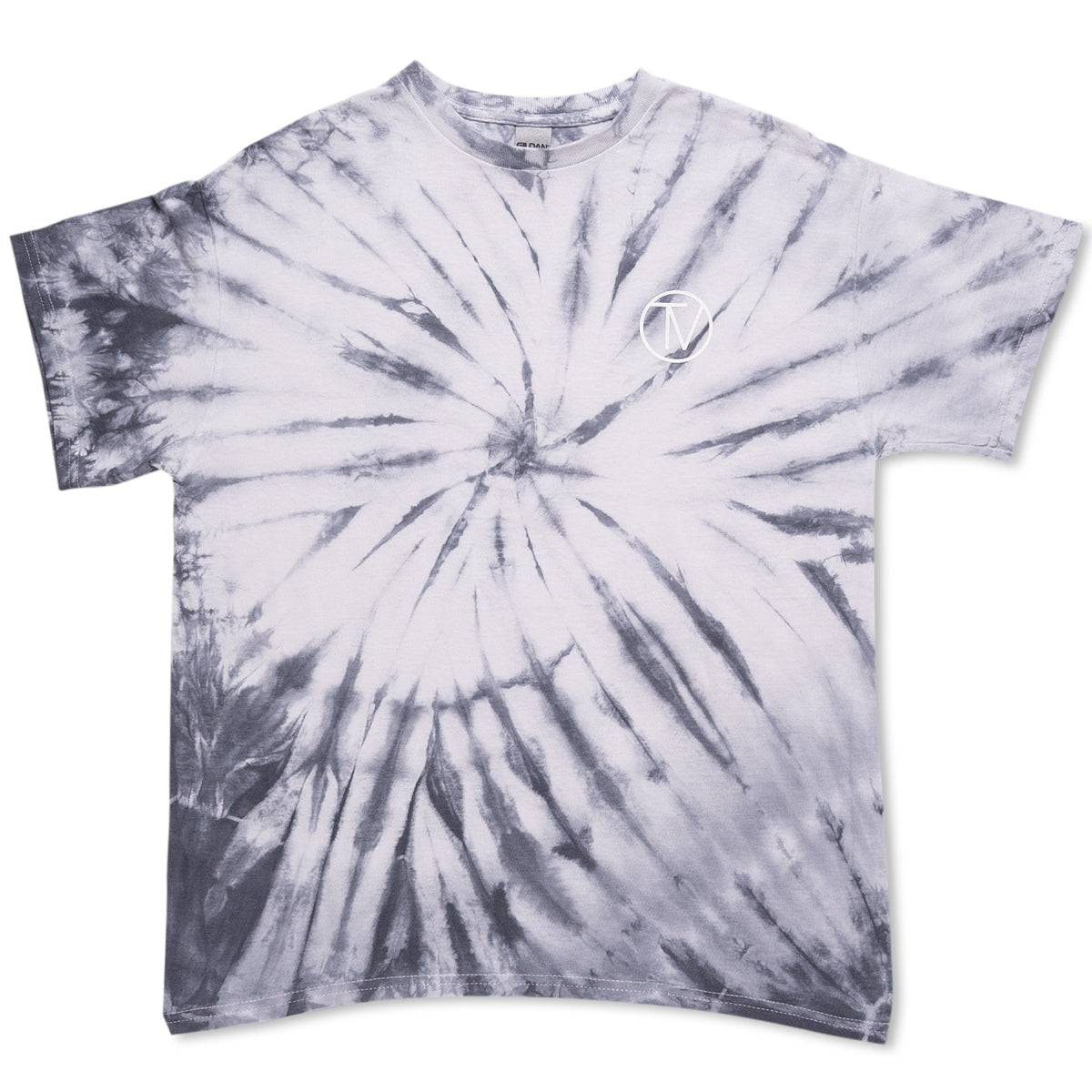 Camiseta plateada con efecto tie-dye de TV