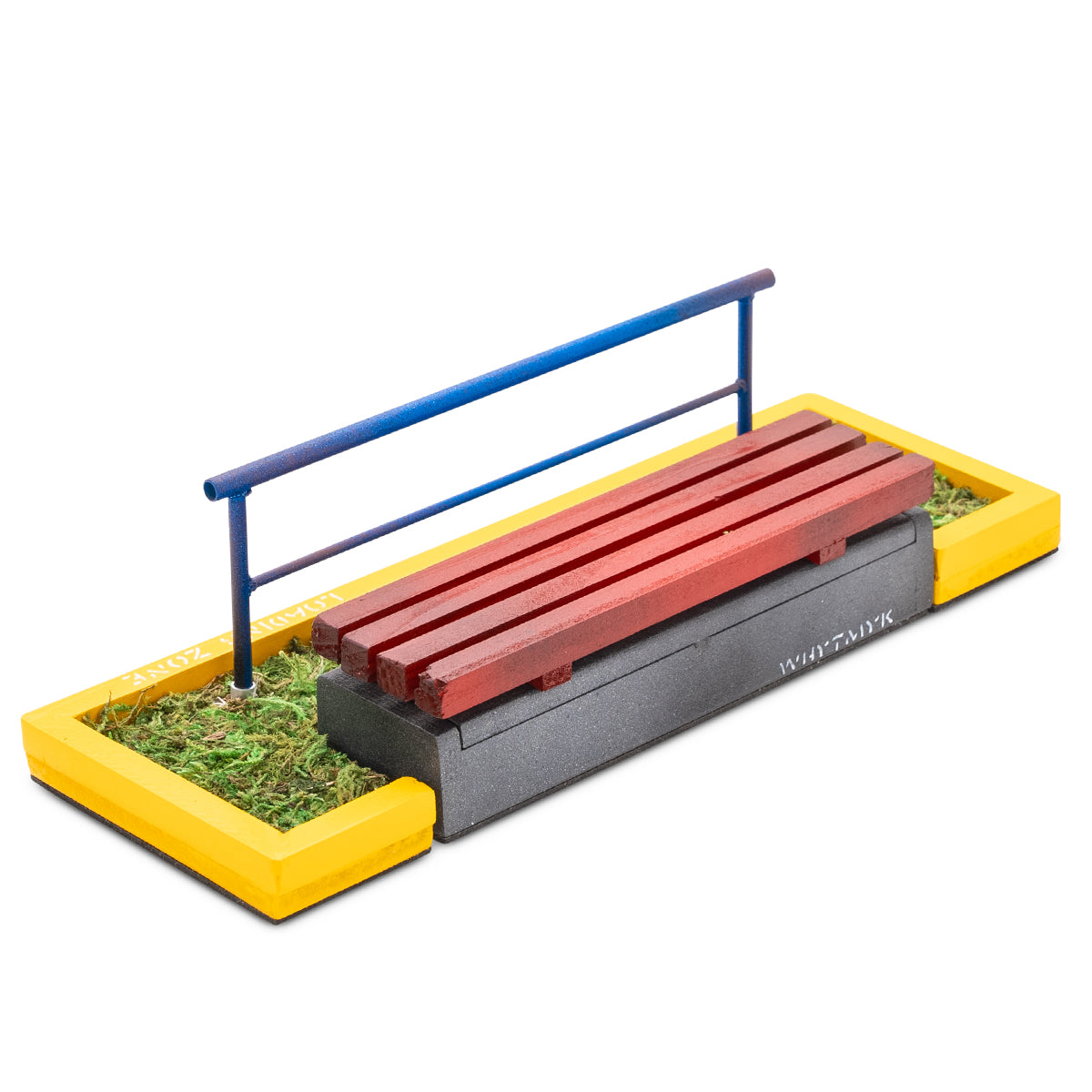 WhytMykConcrete Fingerboard Ramp - Bench Spot with Rail – The Vault Pro ...