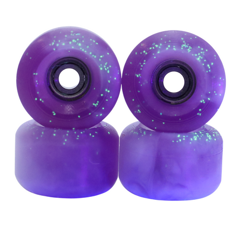 Blistered x FlatFace G4 Urethane Fingerboard Wheels - Pearl Marble Sunshift into Purple Gentle Glow