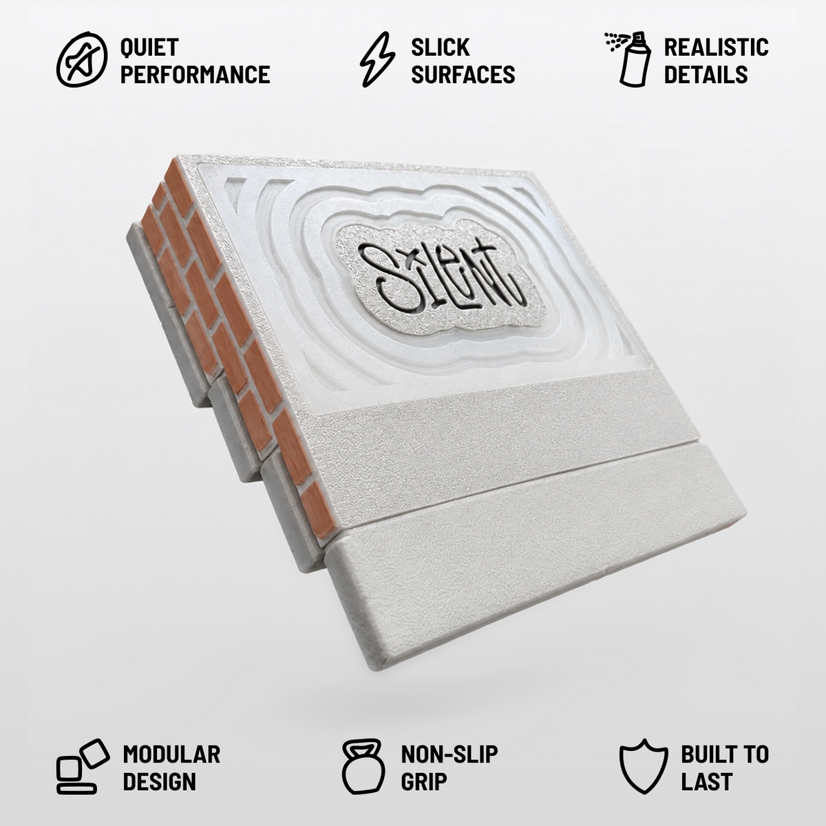 Silent Obstacles Fingerboard Ramp - Silent Stairset Rail
