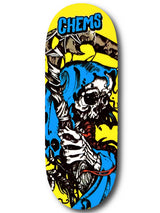 Chems Fingerboard Deck - Yellow and Blue Grim