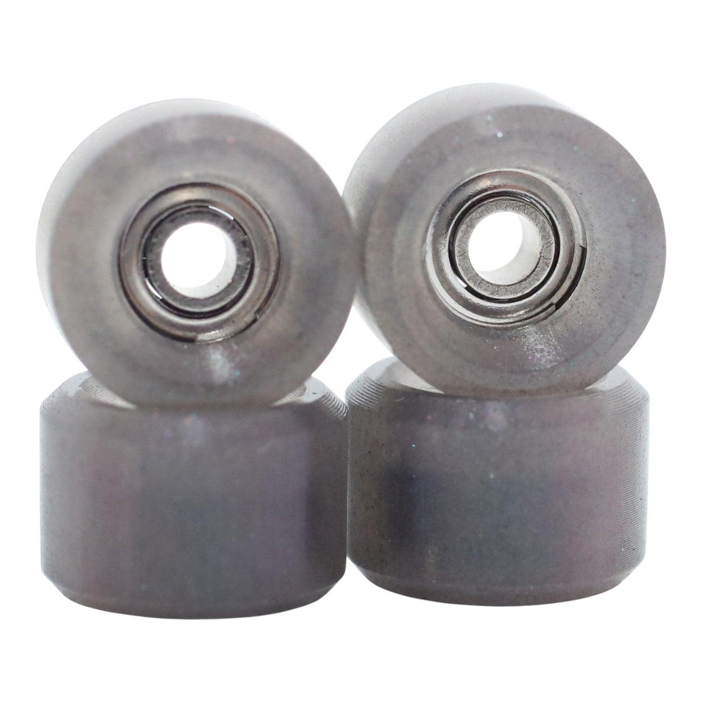 FlatFace x Blistered G1 Bearing Fingerboard Wheels - Black Sparkle Heatshift into Translucent Black Sparkle