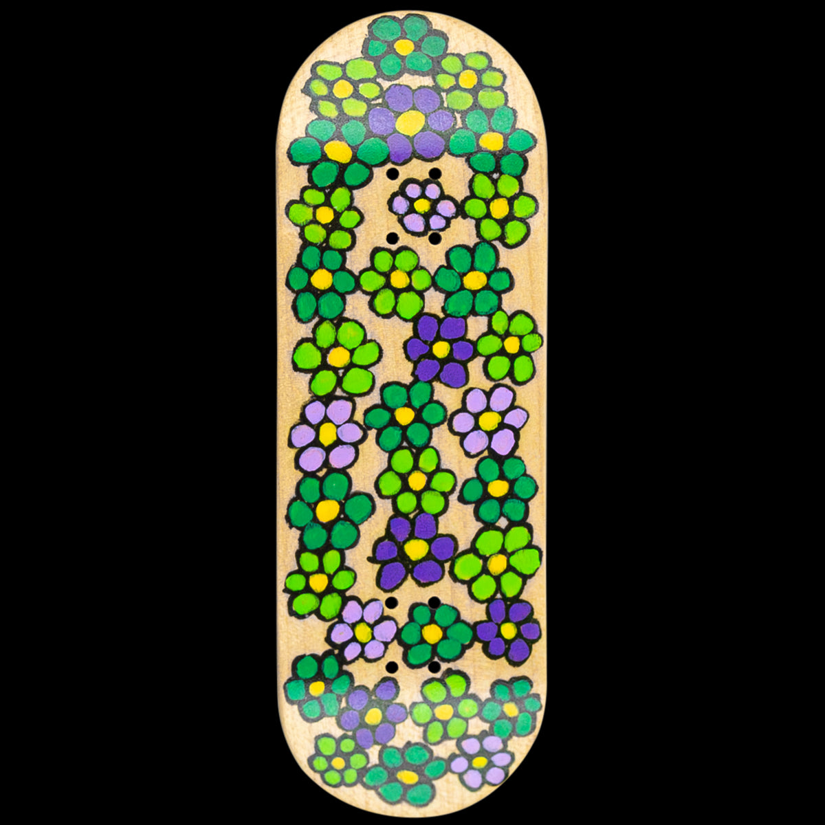 Grow Fingerboard Deck - Green Purple and Pink