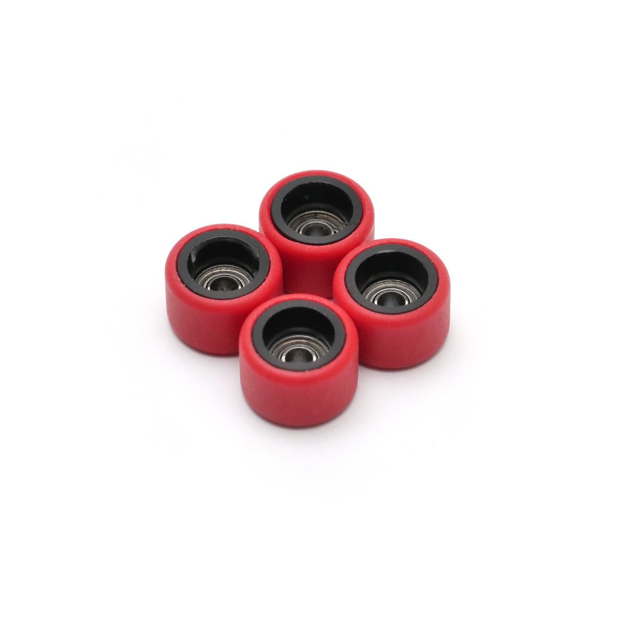FlatFace Fingerboard Dual Durometer Bearing Wheels - Black and Red