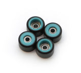 FlatFace Fingerboard Dual Durometer Bearing Wheels - Turquoise and Black