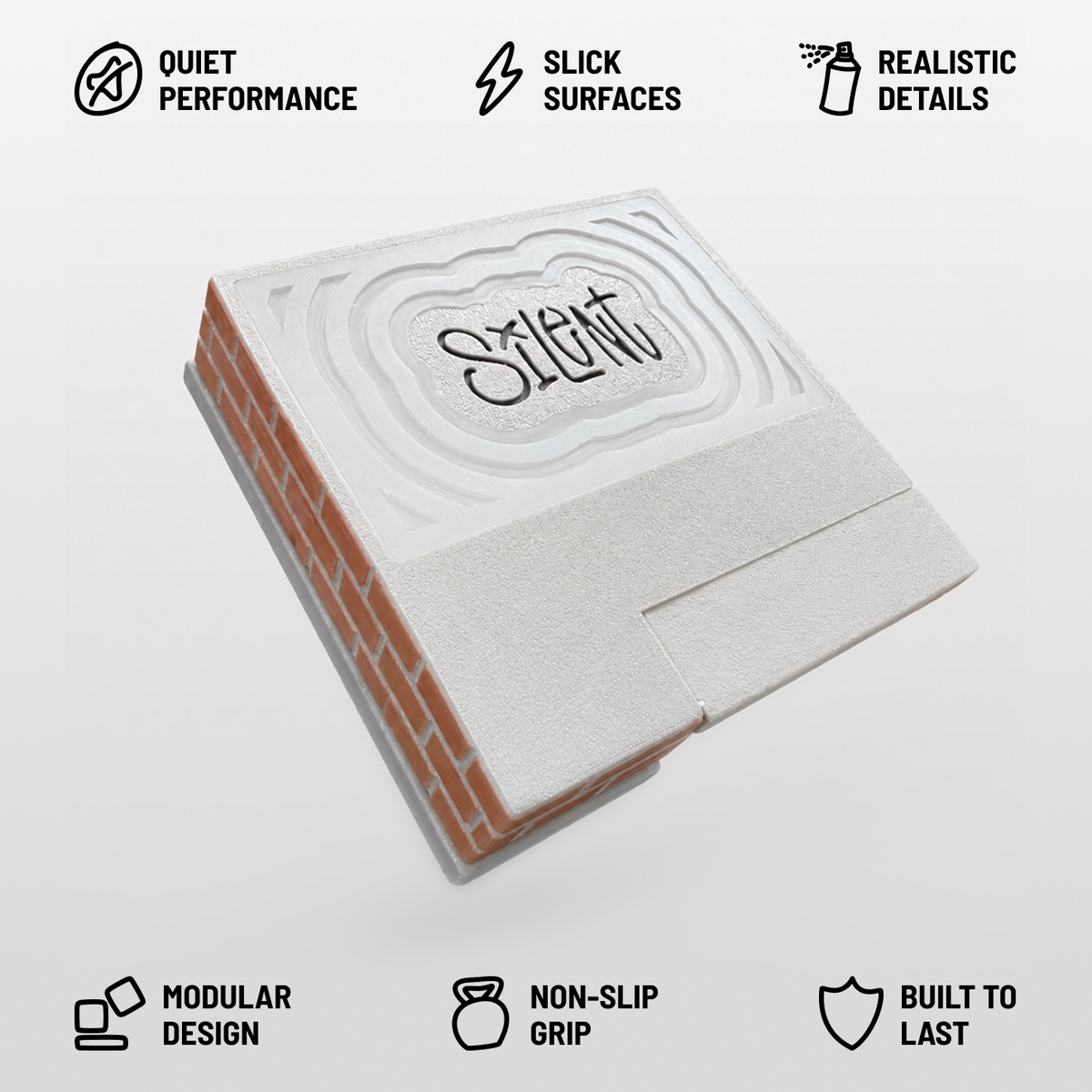 Silent Obstacles Fingerboard Ramp - Silent Ramp + Rail