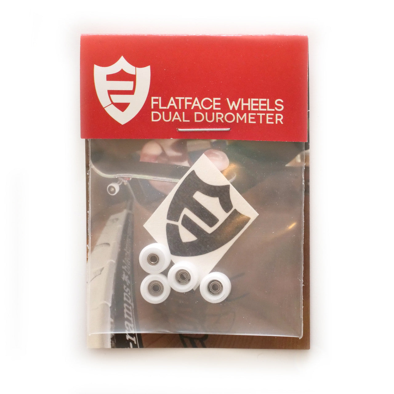 FlatFace Fingerboard Dual Durometer Bearing Wheels - White